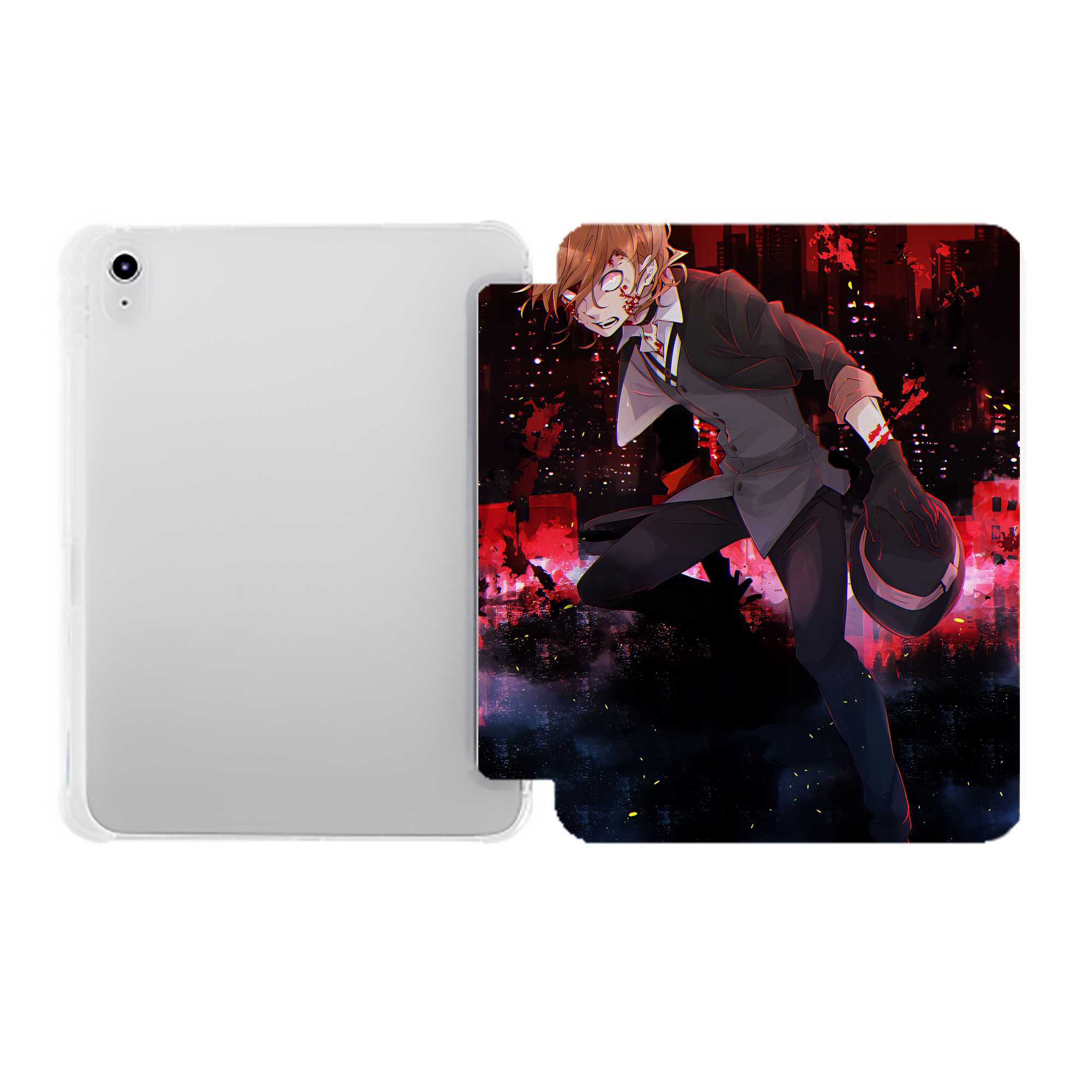 （画像用） 文豪ストレイドッグス Bungo Stray Dogs IPad ケース ペン収納付き 三つ折りスタンド PUレザー×シリコン 対応機種9.5/10.5/10.9インチ